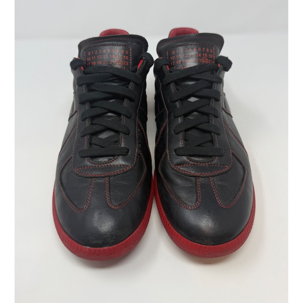 Maison Margiela Replica GAT Leather Sneaker Black Red Size 10 US 43 EU - Picture 2 of 9